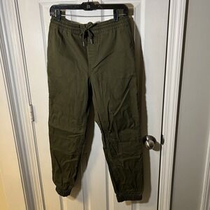 H&M Divided Pants Men's Size S Green Elastic Waist Jogger Style